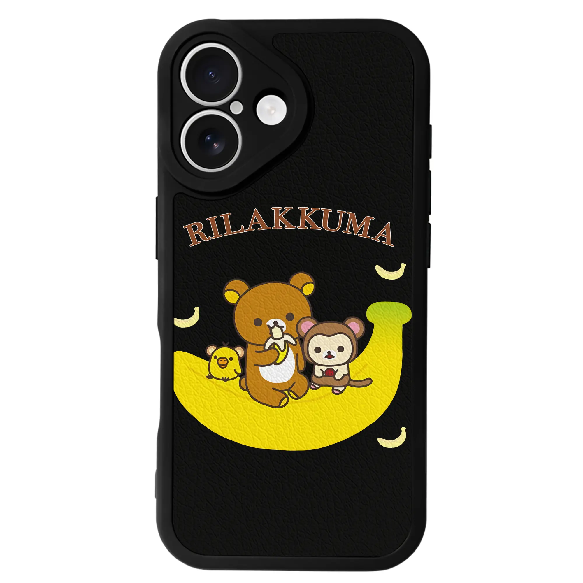 リラックマ (Rilakkuma) グッズ リラックマ (Rilakkuma) - IPhone 16シリーズ対応 ・ シリコンスマホケース ・ レザー調 ・ 高精度フィット ・ 耐衝撃 ・ ワイヤレス充電対応 ・ 精密カット
